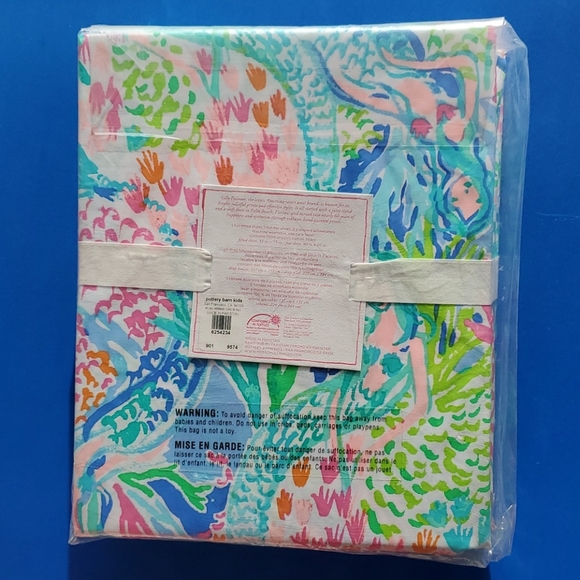 Lilly Pulitzer Pottery Barn Mermaid's Cove Full Sheet Set AND 1 MATCHING SHAM!! - Picture 8 of 15